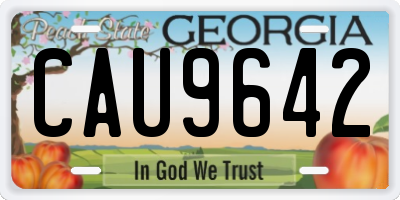 GA license plate CAU9642