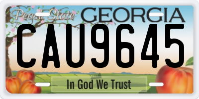 GA license plate CAU9645
