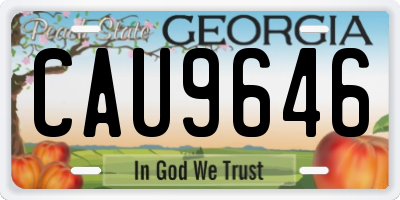 GA license plate CAU9646