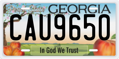 GA license plate CAU9650
