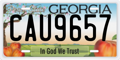 GA license plate CAU9657