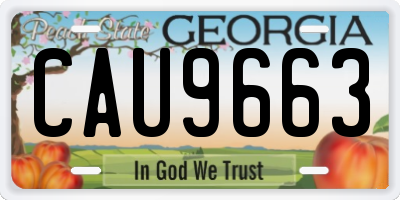 GA license plate CAU9663