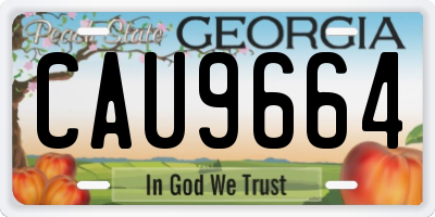 GA license plate CAU9664