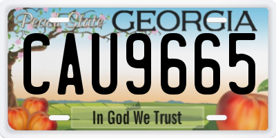 GA license plate CAU9665