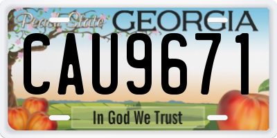 GA license plate CAU9671