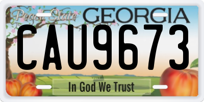 GA license plate CAU9673