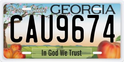 GA license plate CAU9674