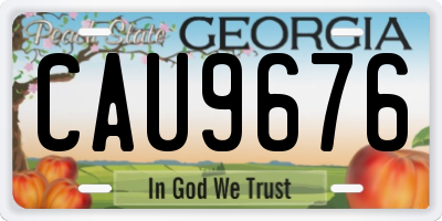 GA license plate CAU9676