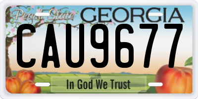 GA license plate CAU9677