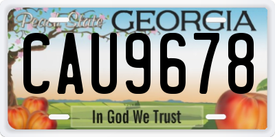 GA license plate CAU9678