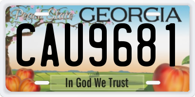 GA license plate CAU9681