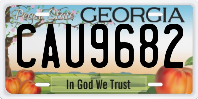 GA license plate CAU9682