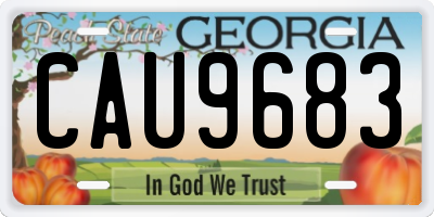 GA license plate CAU9683