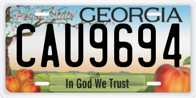 GA license plate CAU9694