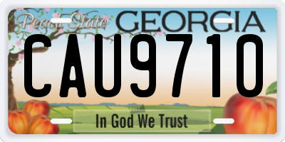 GA license plate CAU9710