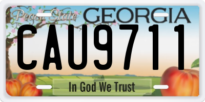 GA license plate CAU9711