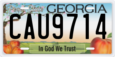 GA license plate CAU9714