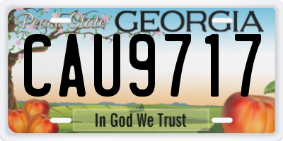 GA license plate CAU9717