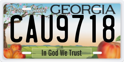 GA license plate CAU9718