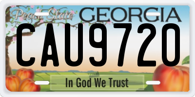 GA license plate CAU9720