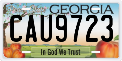 GA license plate CAU9723