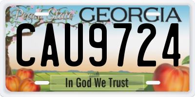 GA license plate CAU9724