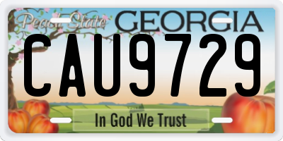 GA license plate CAU9729