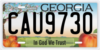 GA license plate CAU9730