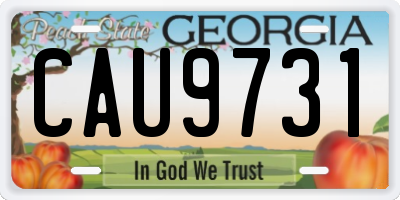 GA license plate CAU9731