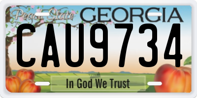 GA license plate CAU9734