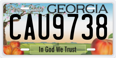 GA license plate CAU9738