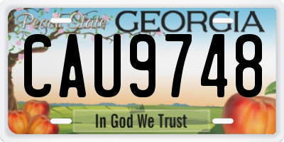 GA license plate CAU9748