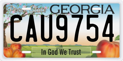 GA license plate CAU9754