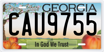 GA license plate CAU9755