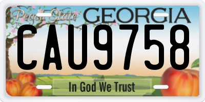 GA license plate CAU9758