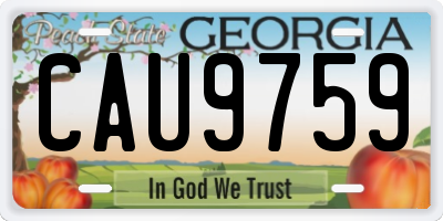 GA license plate CAU9759