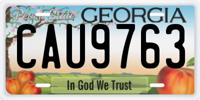 GA license plate CAU9763