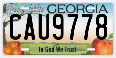 GA license plate CAU9778