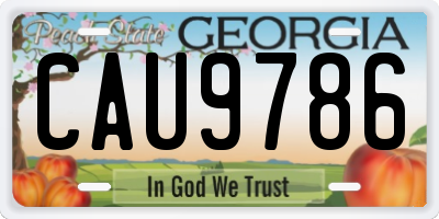 GA license plate CAU9786