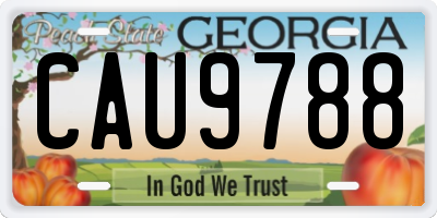 GA license plate CAU9788