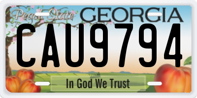 GA license plate CAU9794