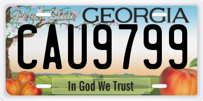 GA license plate CAU9799