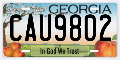 GA license plate CAU9802