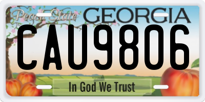 GA license plate CAU9806