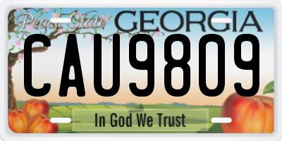 GA license plate CAU9809