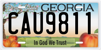 GA license plate CAU9811