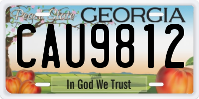 GA license plate CAU9812