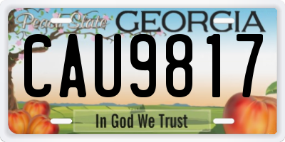 GA license plate CAU9817