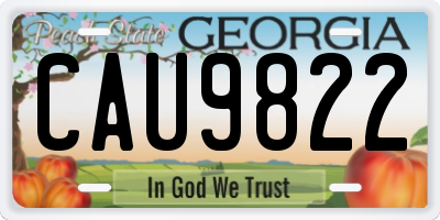 GA license plate CAU9822