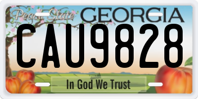 GA license plate CAU9828